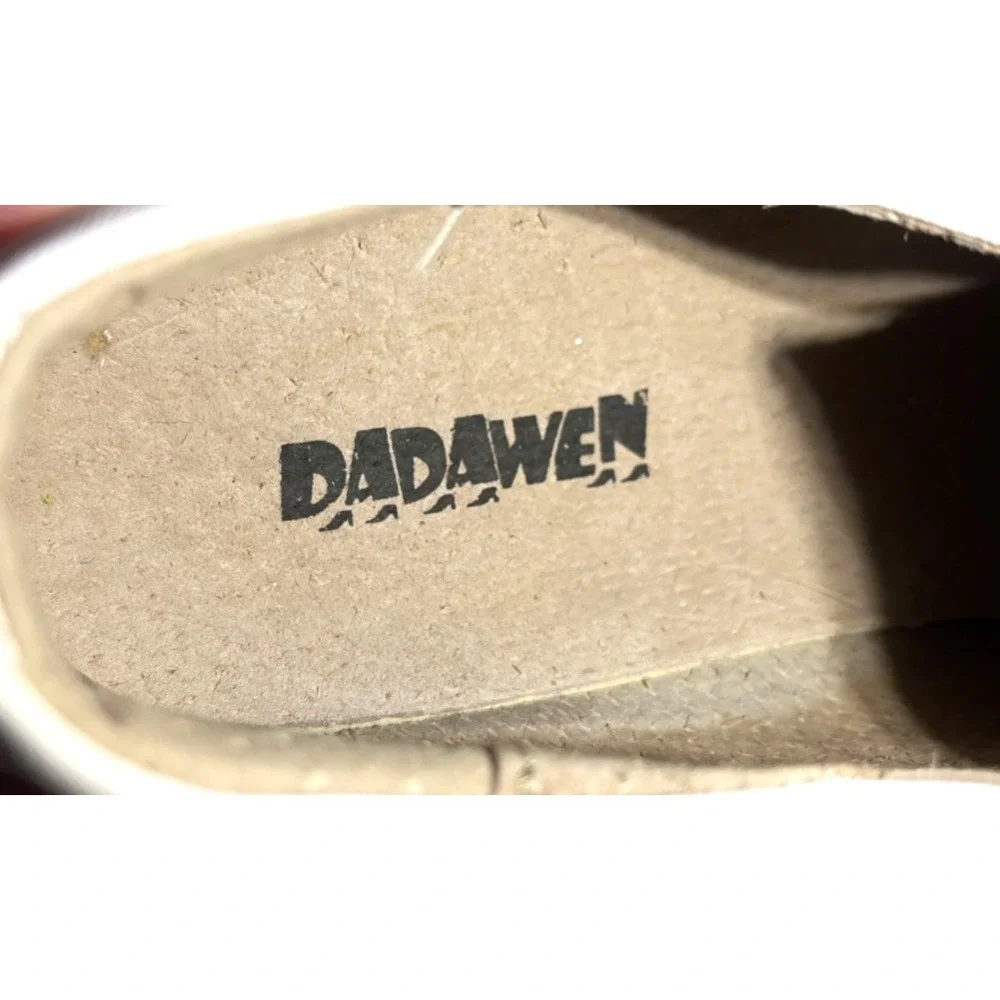 Dadawen Women's Platform White Leather Wingtip Square Toe Oxford Shoe Sz 10.5 US
